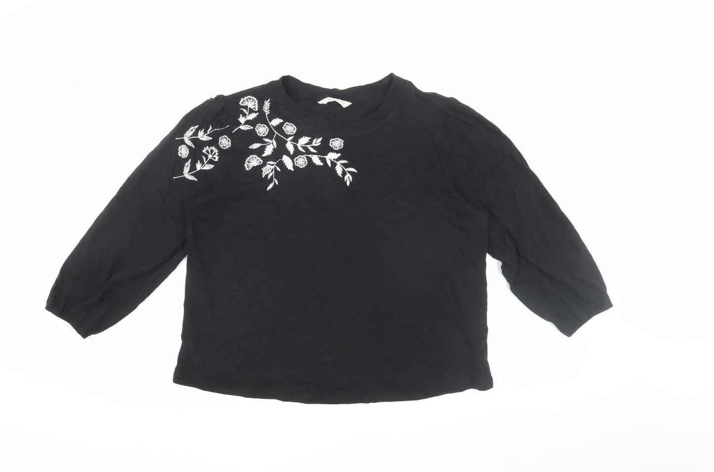 Marks and Spencer Women's Black Embroidered Blouse Size 14