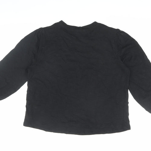 Marks and Spencer Women's Black Embroidered Blouse Size 14