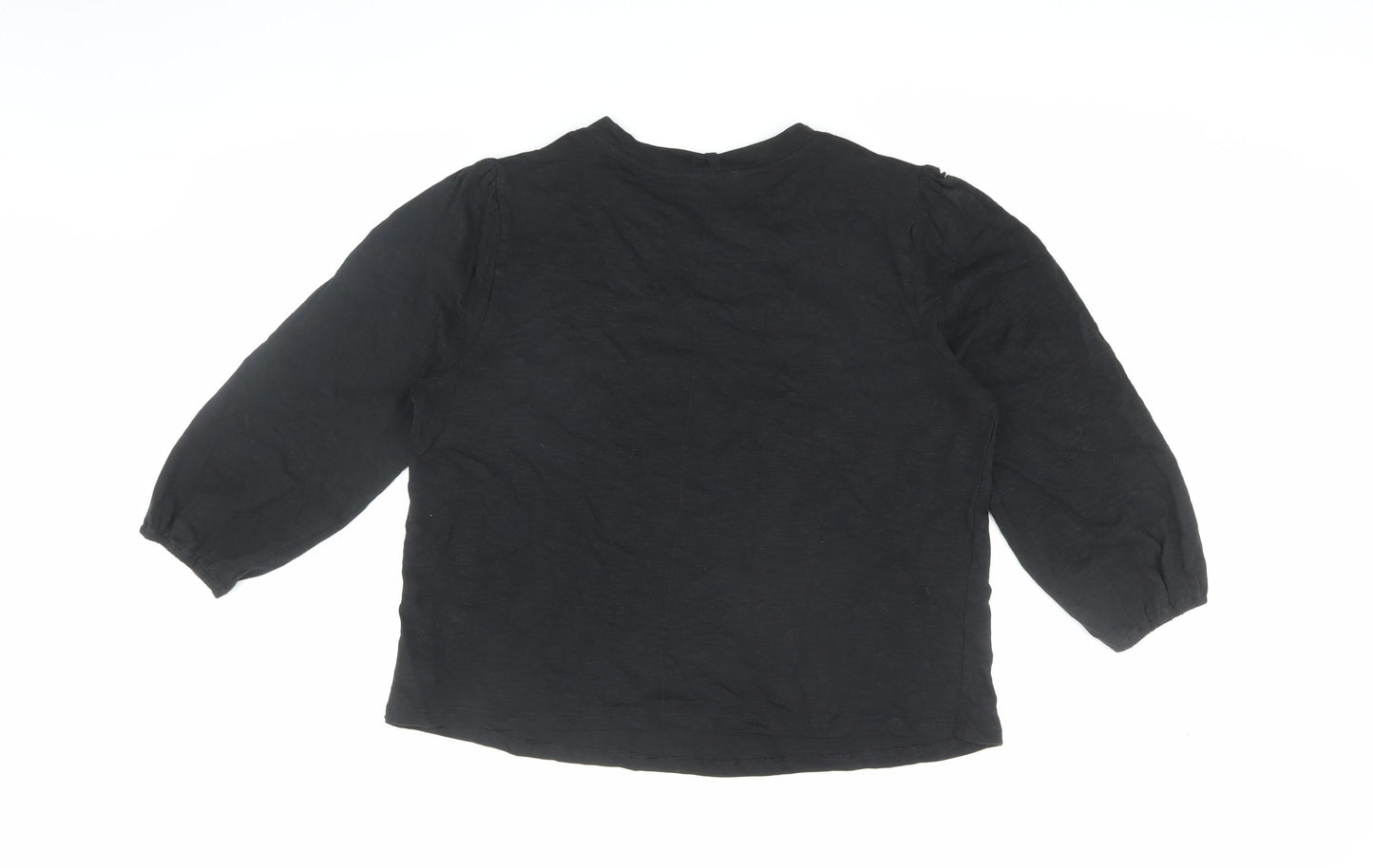 Marks and Spencer Women's Black Embroidered Blouse Size 14