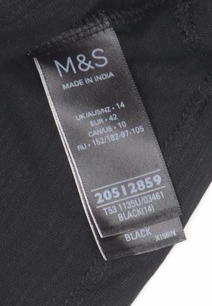 Marks and Spencer Women's Black Embroidered Blouse Size 14
