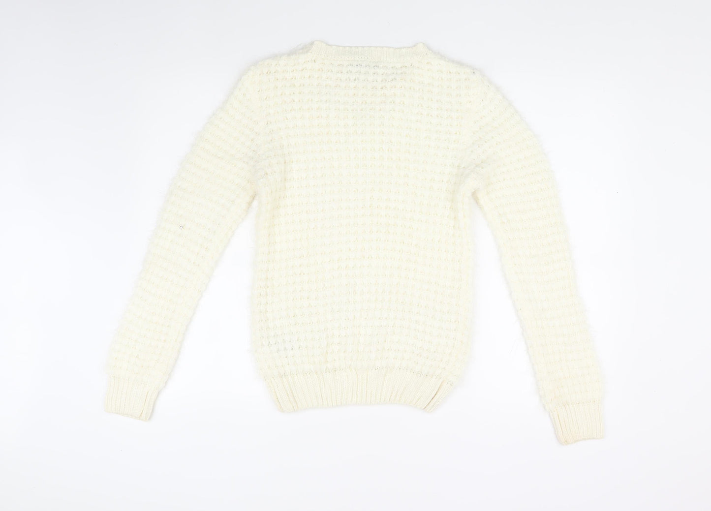 Dorothy Perkins Women's Ivory Jumper Size 10 with Jewel Accent