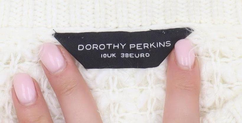 Dorothy Perkins Women's Ivory Jumper Size 10 with Jewel Accent