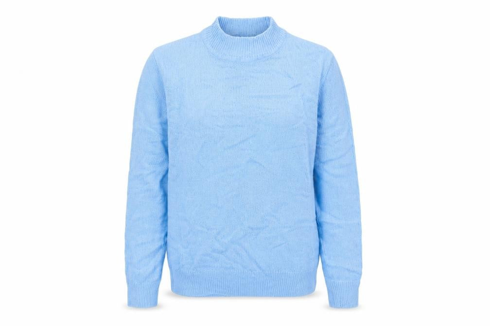 Front view of Damart Women's Blue XS Mock Neck jumper