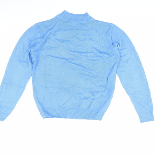 Damart Women's Blue XS Mock Neck Pullover Jumper