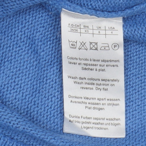 Damart Women's Blue XS Mock Neck Pullover Jumper