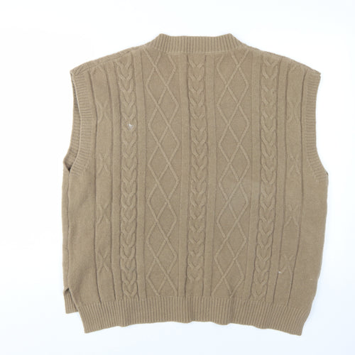 Vera Lucy Women's Beige Cable-Knit Vest Size S