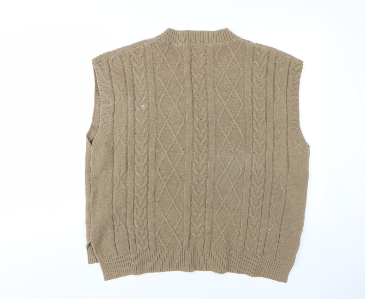 Vera Lucy Women's Beige Cable-Knit Vest Size S