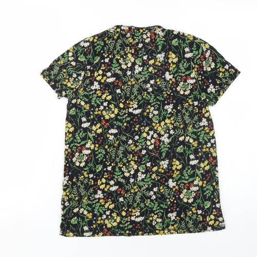 FatFace Women's Black Floral T-Shirt Size 6