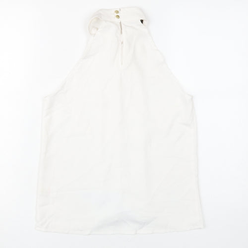 Vesper Women's White Mock Neck Sleeveless Blouse Size 8
