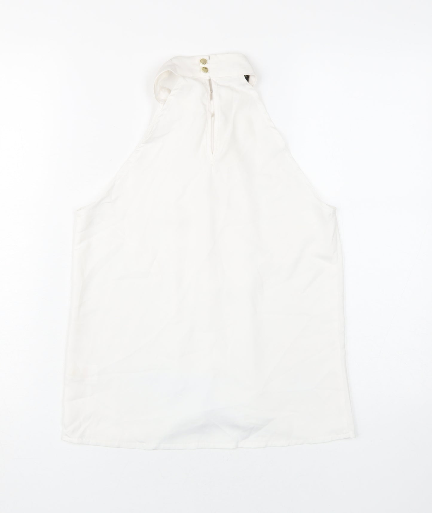 Vesper Women's White Mock Neck Sleeveless Blouse Size 8
