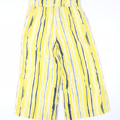 French Connection Women's Yellow Striped Trousers, Size 14
