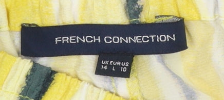 French Connection Women's Yellow Striped Trousers, Size 14