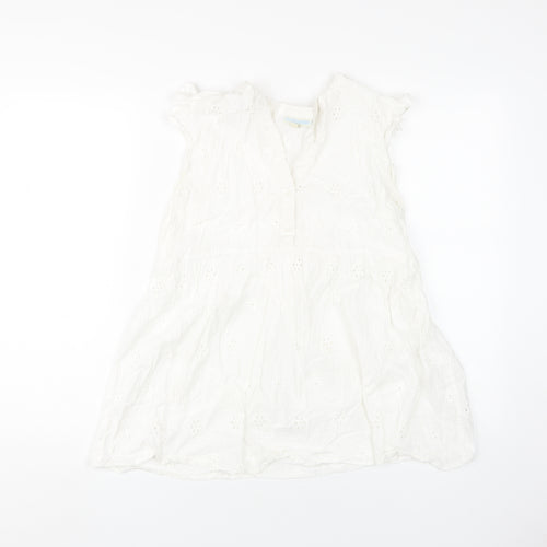 JoJo Maman Bébé White Tunic Blouse - Medium