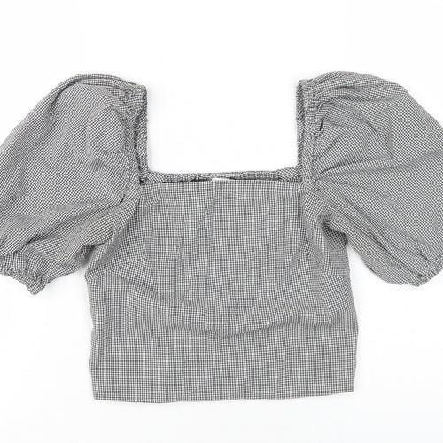 & Other Stories Women's Black Check Blouse, Size 6