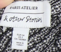 & Other Stories Women's Black Check Blouse, Size 6