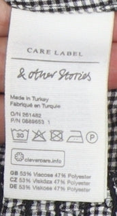 & Other Stories Women's Black Check Blouse, Size 6