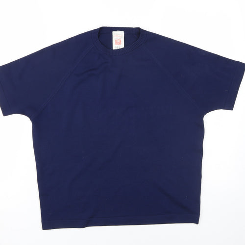St Michael Blue Women's T-Shirt Size 16 Raglan Vintage