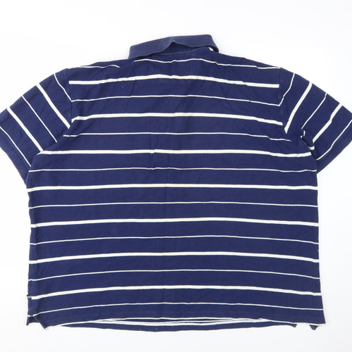 Nautica Men's Blue Striped Polo Shirt 2XL