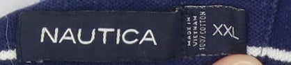 Nautica Men's Blue Striped Polo Shirt 2XL