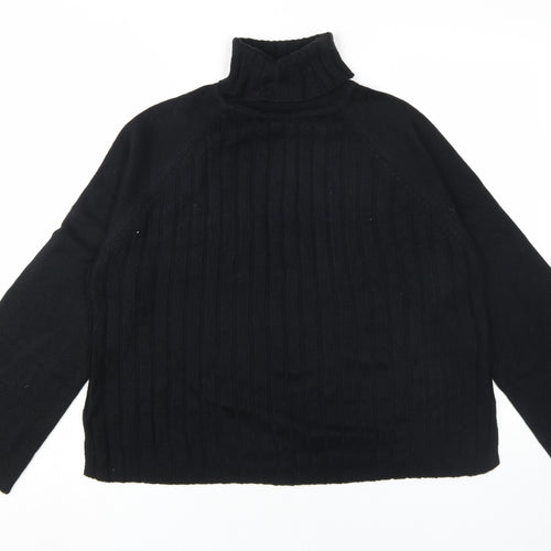 Threadbare Women's Black Roll Neck Jumper Size 10