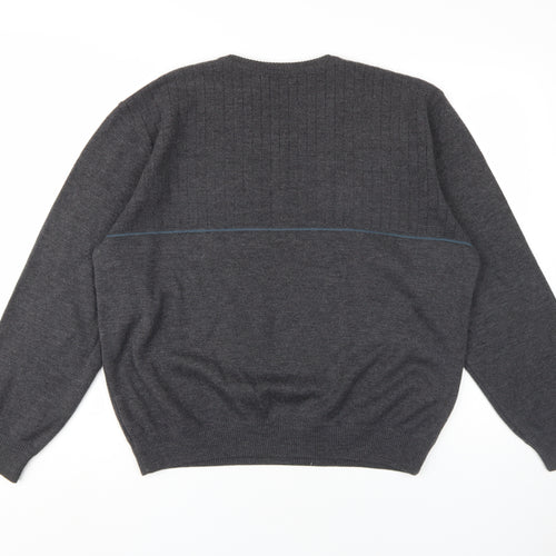 Marks and Spencer Men's Grey V-Neck Pullover Jumper
