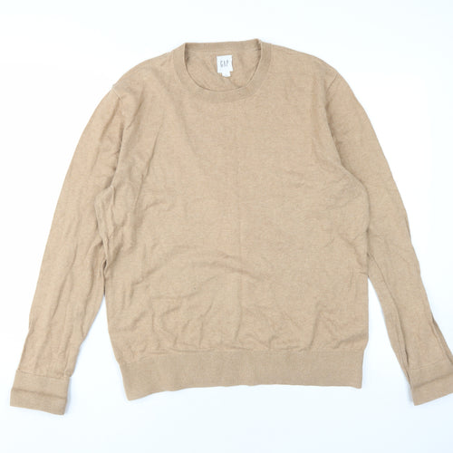 Gap Men's Beige Pullover Jumper in Medium