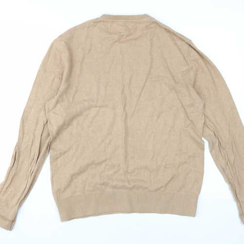 Gap Men's Beige Pullover Jumper in Medium