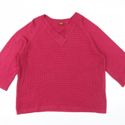Olsen Women's Red Pullover Jumper, M, V-Neck