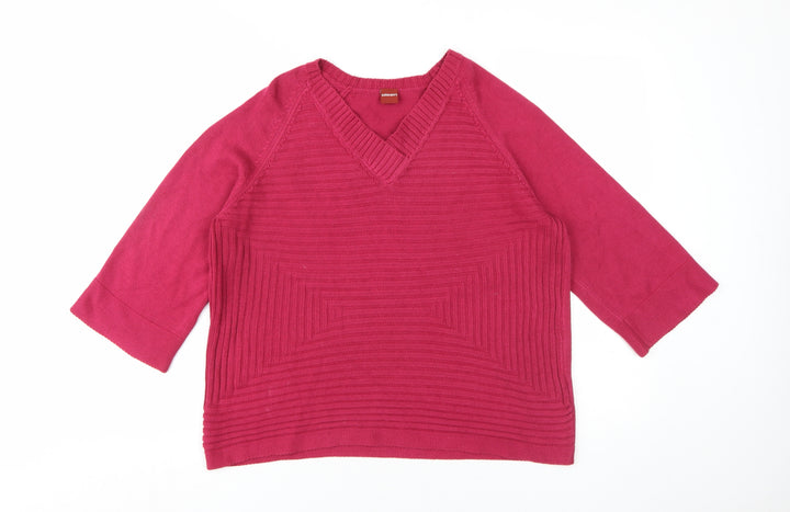 Olsen Women's Red Pullover Jumper, M, V-Neck