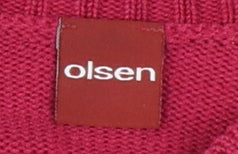 Olsen Women's Red Pullover Jumper, M, V-Neck