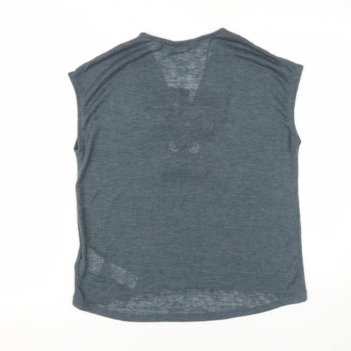 KIABI Women’s Blue Sleeveless V-Neck Blouse S