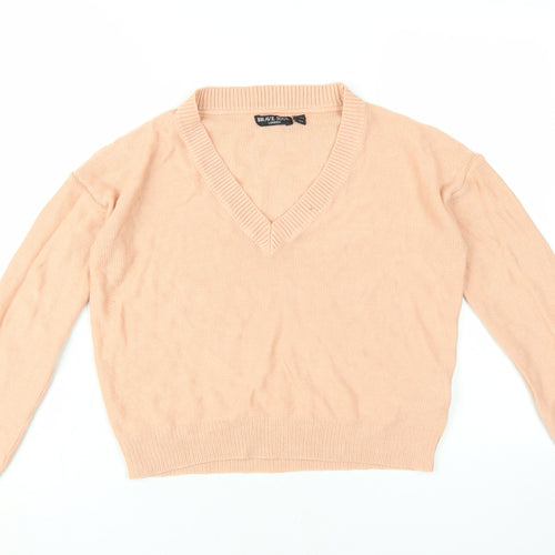Brave Soul Women's Beige V-Neck Pullover Jumper XS