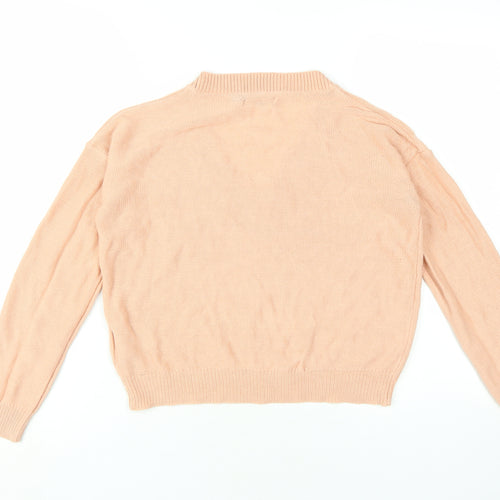 Brave Soul Women's Beige V-Neck Pullover Jumper XS