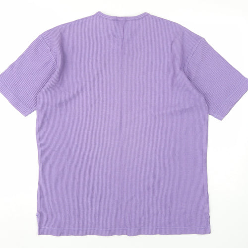 Rhodes Unisex Purple Knit V-Neck T-Shirt M