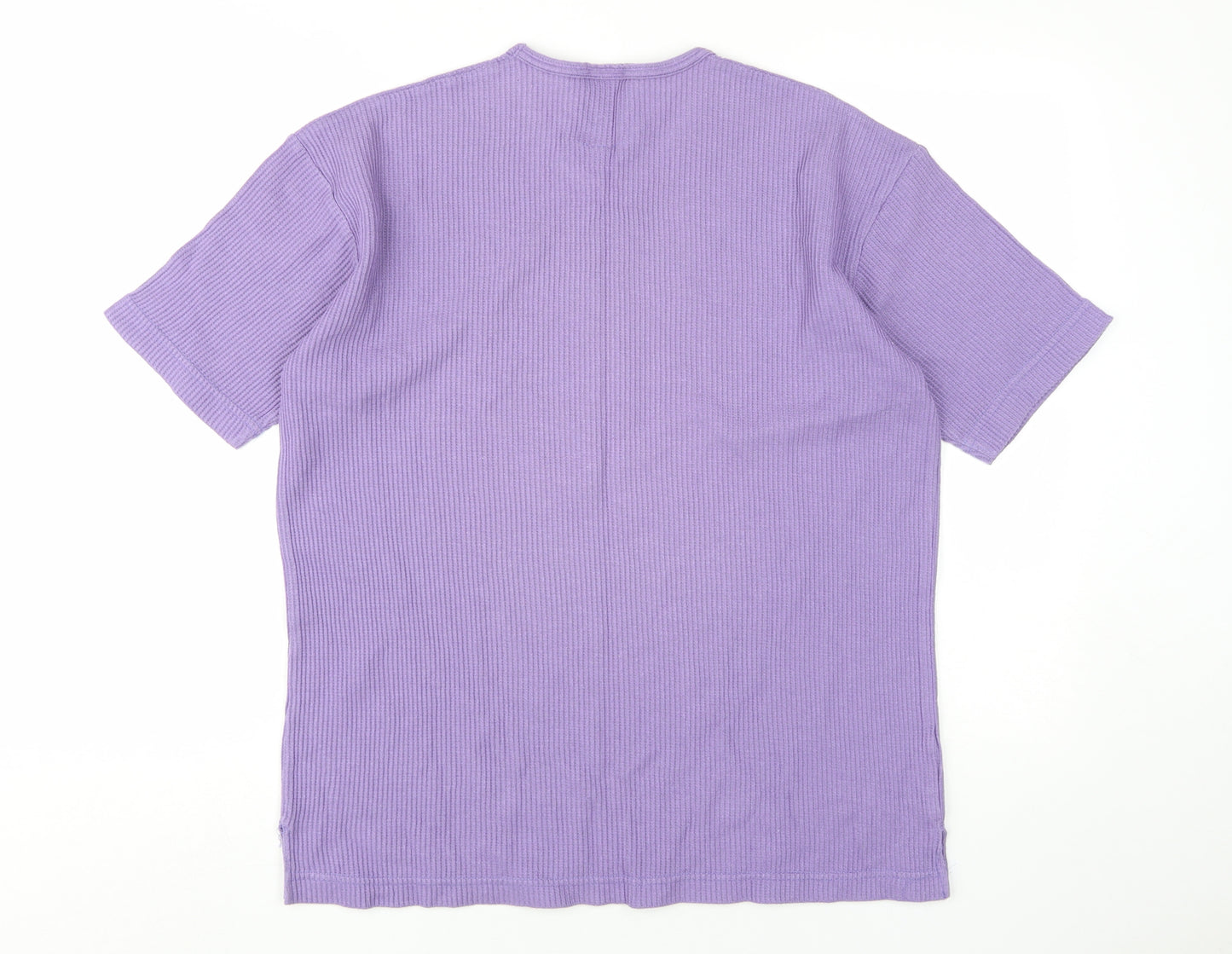 Rhodes Unisex Purple Knit V-Neck T-Shirt M