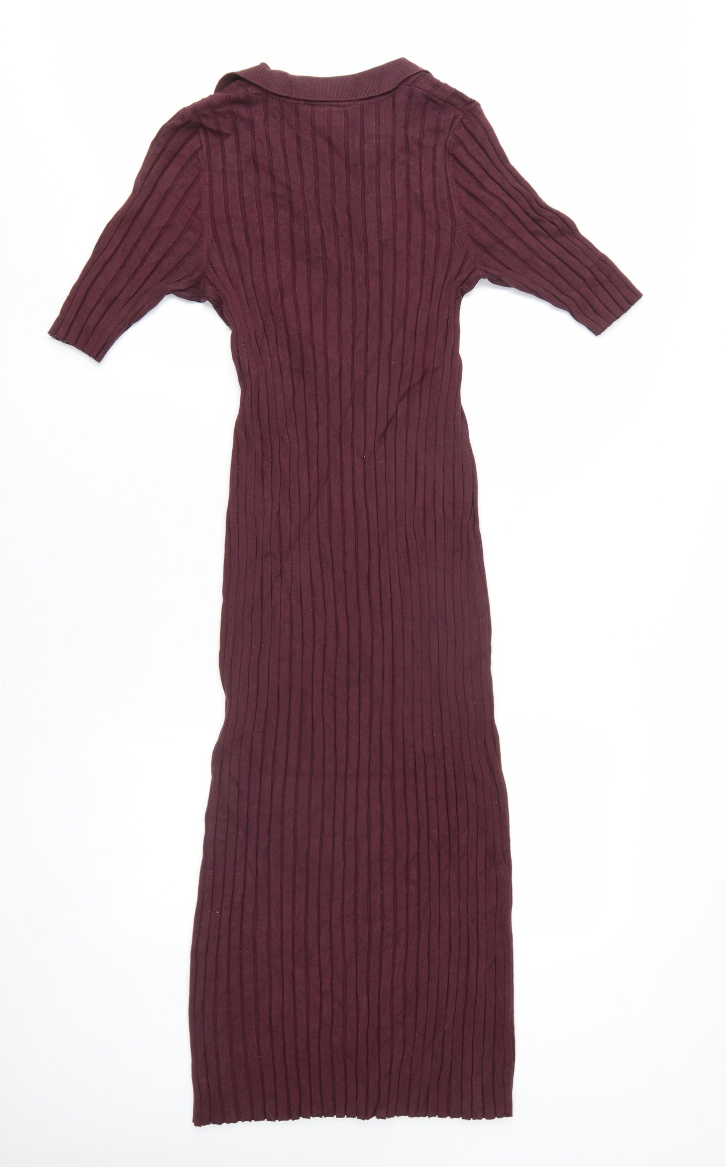 Monki Women's Purple Midi Collared Shirt Dress M