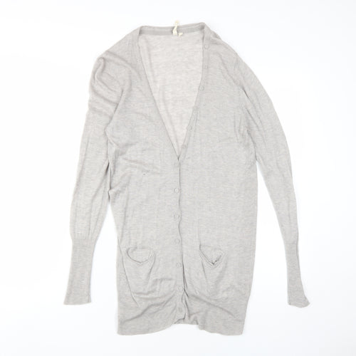White Stuff Women's Grey Cardigan, Size 12, Button Accents