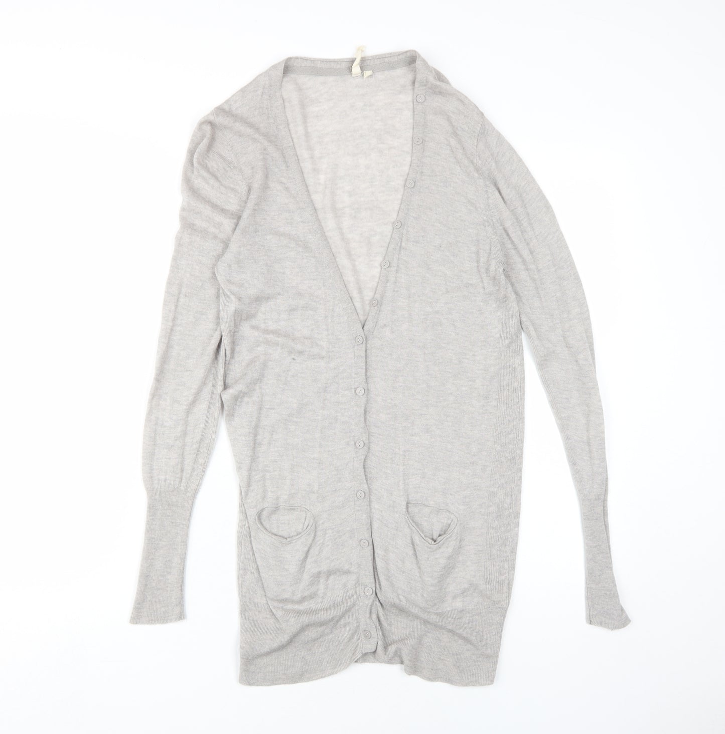 White Stuff Women's Grey Cardigan, Size 12, Button Accents