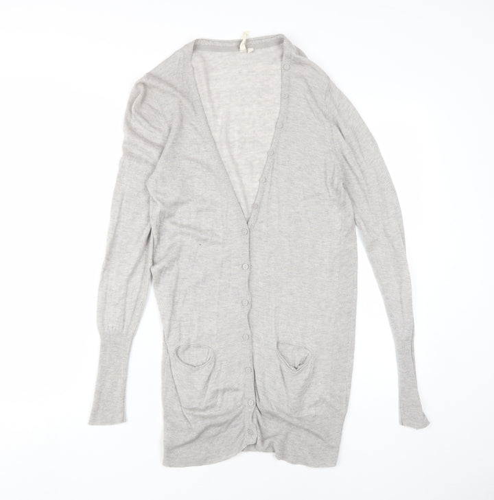 White Stuff Women's Grey Cardigan, Size 12, Button Accents