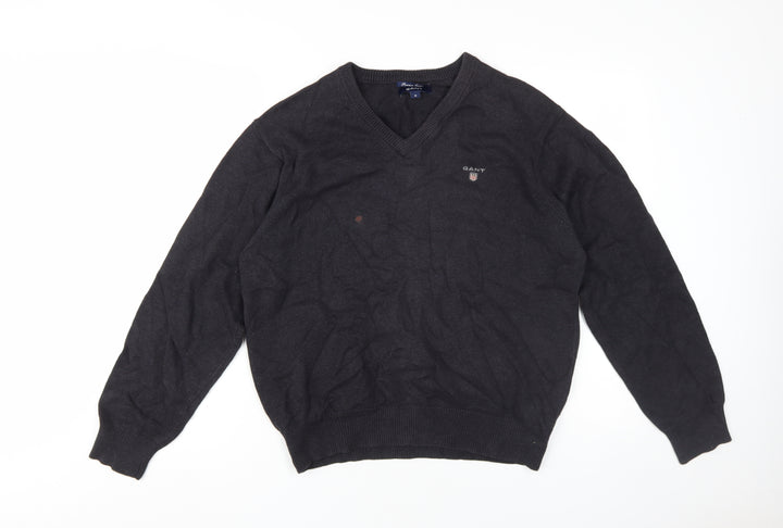 GANT Men's Black V-Neck Pullover - Size M
