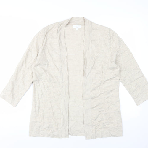 CC Women's Beige Cardigan M, Viscose Blend, Open Style
