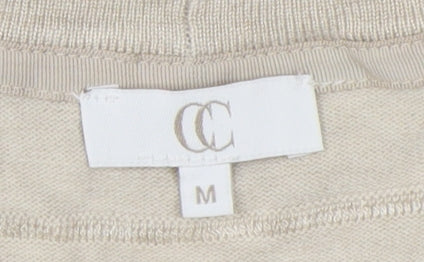 CC Women's Beige Cardigan M, Viscose Blend, Open Style
