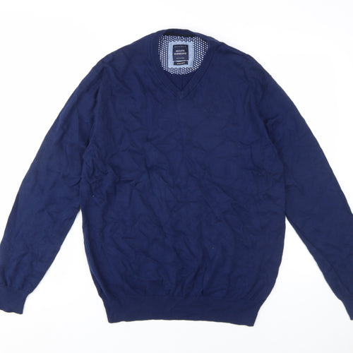 Baileys & Giordano Men's Blue V-Neck Pullover Jumper L