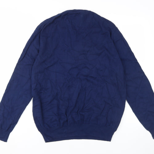 Baileys & Giordano Men's Blue V-Neck Pullover Jumper L