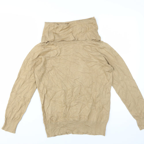 Klass Women's Beige Cowl Neck Pullover Jumper M