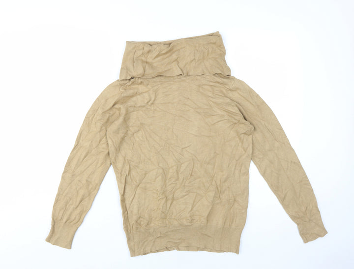 Klass Women's Beige Cowl Neck Pullover Jumper M