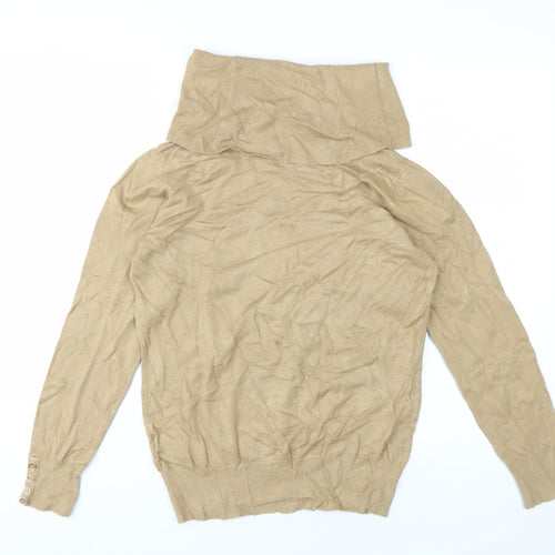 Klass Women's Beige Cowl Neck Pullover Jumper M