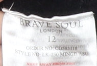 Brave Soul Women's Black Size 12 Roll Neck Jumper