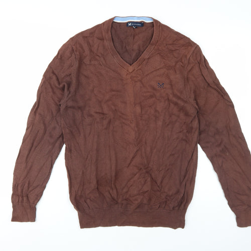 Crew Clothing Company Men's Brown V-Neck Pullover M