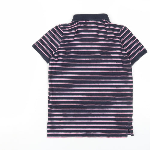 U.S. Polo Assn. Girls Navy Striped Polo Shirt, Size 10-11 Years